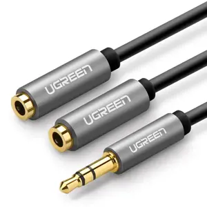 Ugreen 10532, 3,5 mm, vyriškas, 2 x 3,5 mm, moteriškas, 0,2 m, juodas