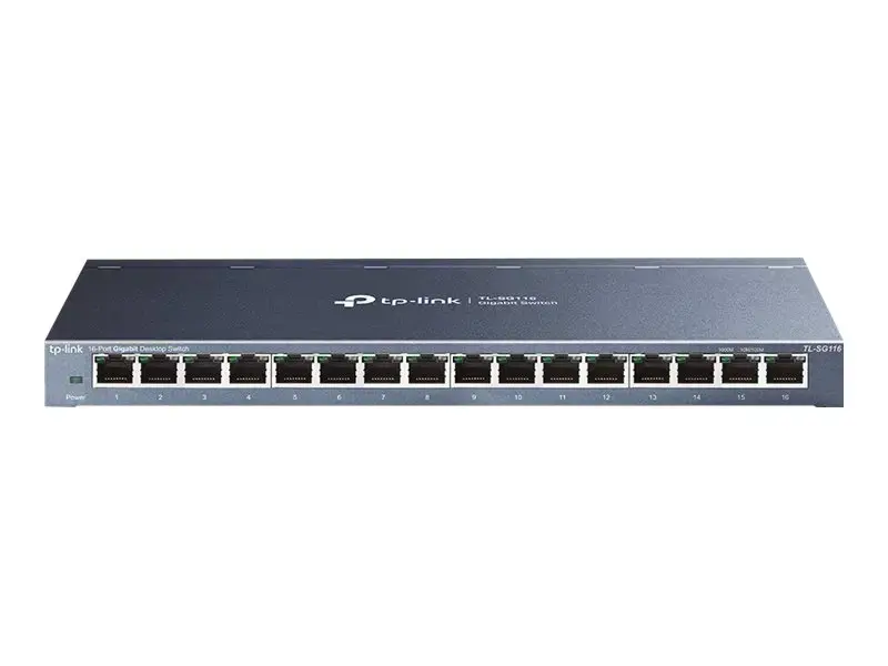 "TP-Link" 16 prievadų Gigabitinio stalinio kompiuterio tinklo komutatorius, nevaldomas, Gigabit Ethernet (10/100/1000), dvipusis duomenų perdavimas