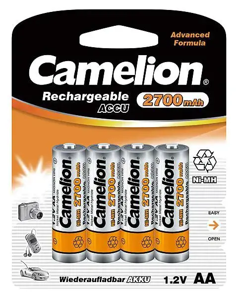Camelion AA/HR6, 2700 mAh, įkraunamos baterijos Ni-MH, 4 vnt.