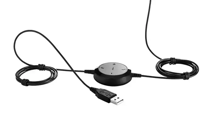 JABRA EVOLVE 20 UC Stereo USB ausinė Triukšmą slopinanti USB jungtis su nutildymo mygtuku ir garsumo reguliatoriumi ant laido