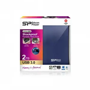 SILICONPOW SP020TBPHDA80S3B Išorinis kietasis diskas Silicon Power Armor A80 2.5 2TB USB 3.0, IPX7, atsparus vandeniui, mėlynas