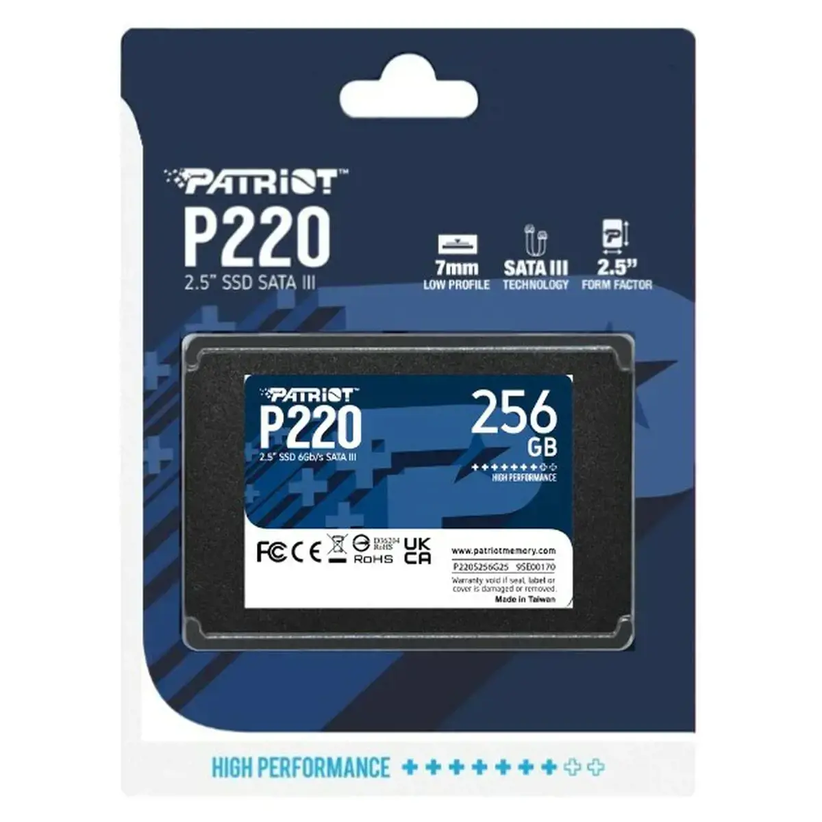 SSD diskas PATRIOT MEMORY P220S256G25 256 GB, 2.5", SATA 6Gb/s