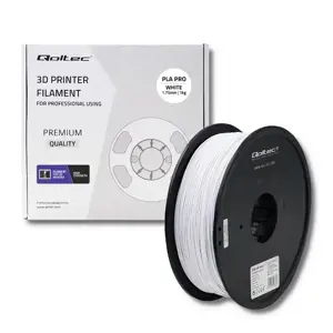 QOLTEC Professional 3D spausdinimo gija PLA PRO 1,75 mm 1 kg šaltai balta