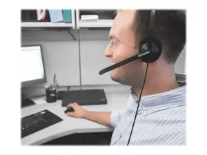 "Koss" ausinės CS195 USB laidinės, "On-Ear", su mikrofonu, A tipo USB, juodos spalvos