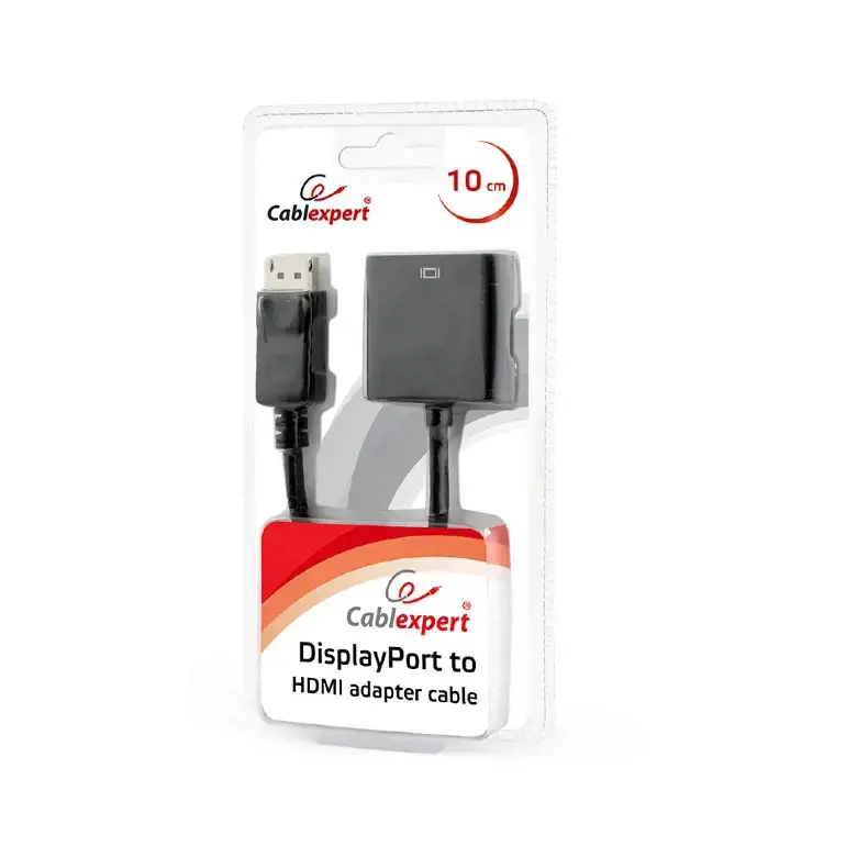 GEMBIRD AB-DPM-HDMIF-002 Gembird Displayport vyriškos ir HDMI moteriškos lyties adapteris, 10 cm, juodas, lizdinė plokštelė