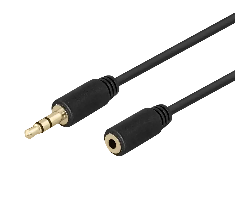 Audio kabelis DELTACO 3.5mm, paauksuotos jungtys, 2m, juodas / MM-160-K / R00180012