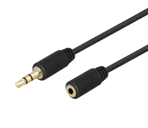 Audio kabelis DELTACO 3.5mm, paauksuotos jungtys, 2m, juodas / MM-160-K / R00180012