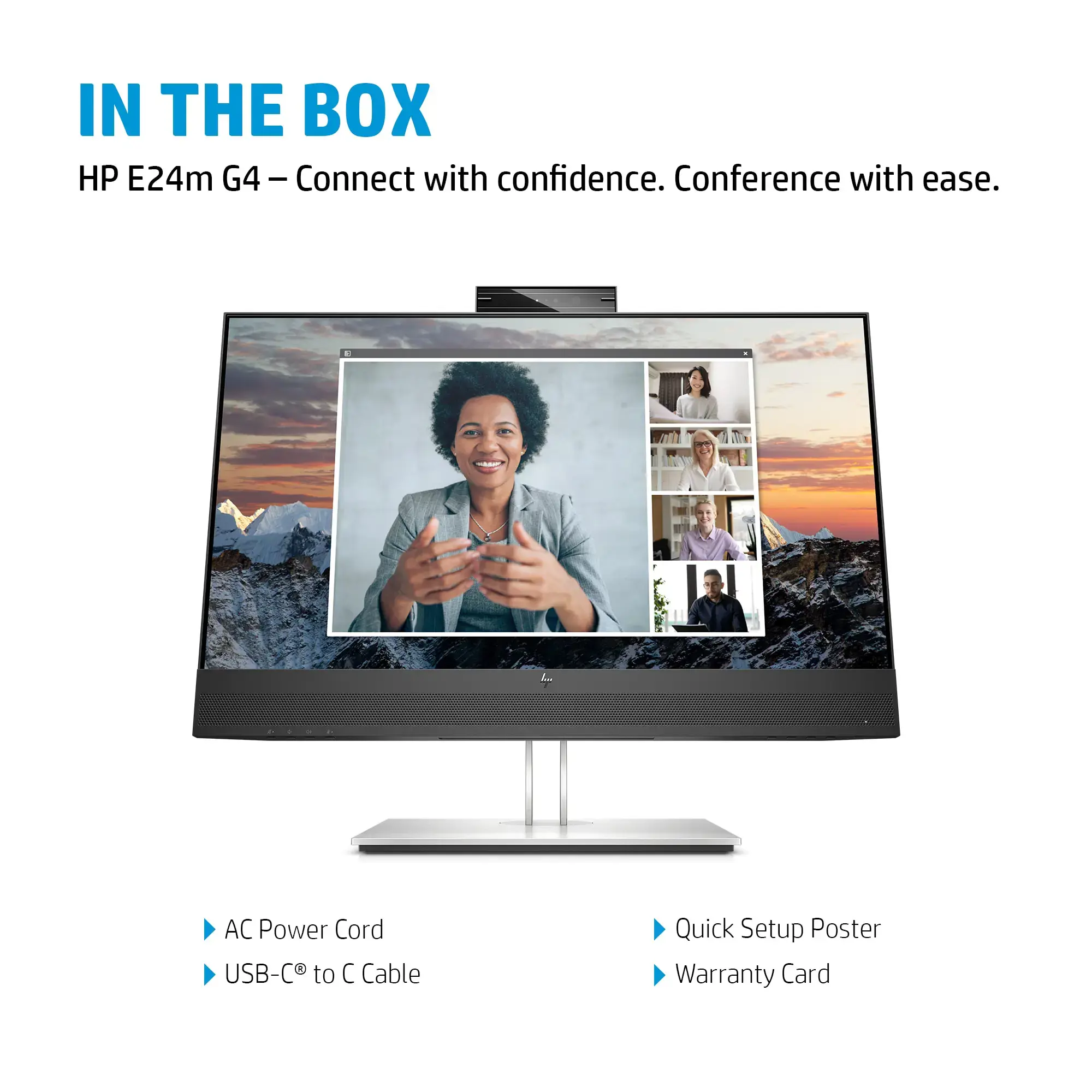 Monitorius HP E24m G4 23.8inch FHD Conferencing USB-C PD HDMI