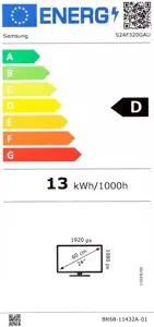 Samsung LS24F320GAUXEN | 24 " | IPS | FHD | 16:9 | 120 Hz | 5 ms | 1920 x 1080 pixels | 250 cd/m² | HDMI ports quantity 2 | Black