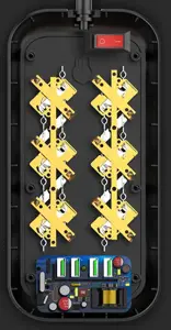 "ColorWay" maitinimo lizdas CW-CHE64B Juodas, 4xUSB, 2 m, 250 V, 6 euro lizdai, 17 W