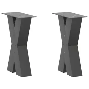 Kavos staliuko kojelės, 2 vnt., antracito spalvos, 28x(42-43) cm, plienas