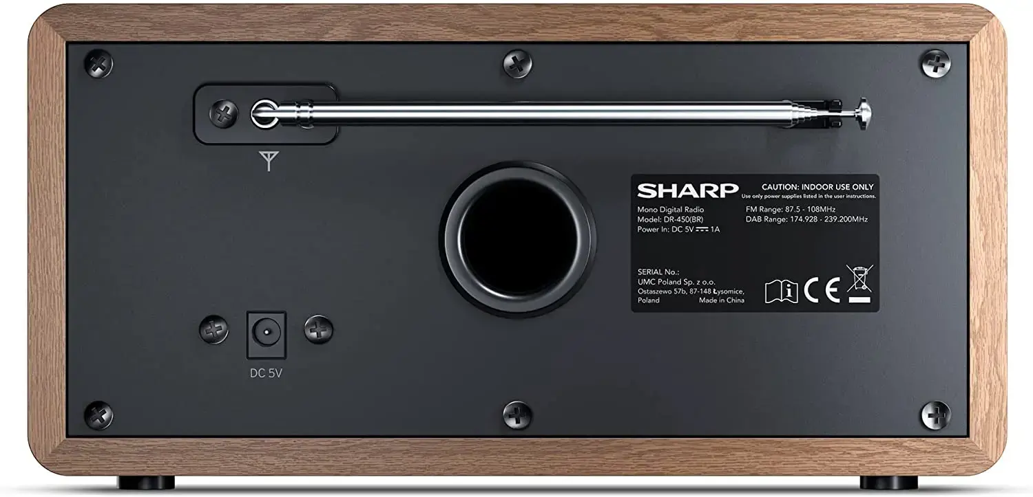 Sharp DR-450, asmeninis, skaitmeninis, DAB, DAB+, FM, 87,5 - 108 MHz, 174,928 - 239,2 MHz, 3 W