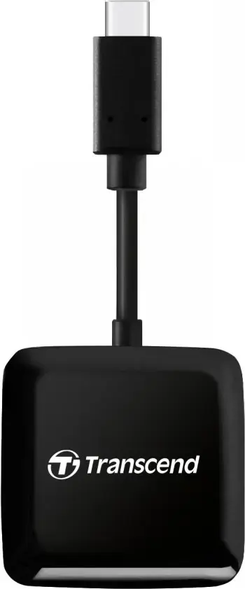 TRANSCEND RDC3 SD/mikroSD kortelių skaitytuvas USB-C 3.2 gen1, juodas