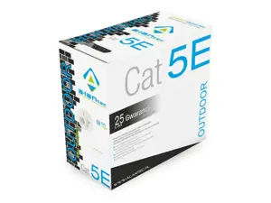 "A-LAN" tinklo kabelio laidas, lauko sausas, 100 % varinis KIF5OUT305 (FTP; 305 m; cat 5e; spalva j…