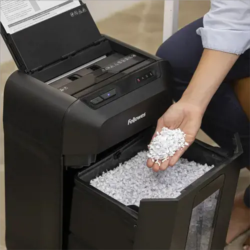"Fellowes Automax 80M", smulkinimas dalelėmis, 22 cm, 4 x 12 mm, 17 L, 4 ratukai, 80 lapų