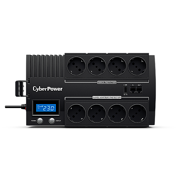 CYBERPOWER BR1200ELCD Linijinis interaktyvusis UPS 1200VA/720W GreenPower Energiją taupanti technologija LCD USB 4+4 "Schuko" tipo lizdai