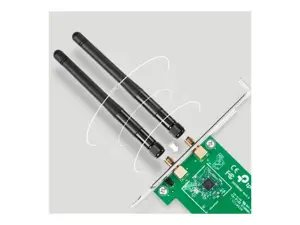TP-LINK 300MBit/s WLAN-N PCI Express adapteris Atheros-Chipsatz 2T2R 2,4 GHz 802.11b/g/n 2 nuimamos antenos