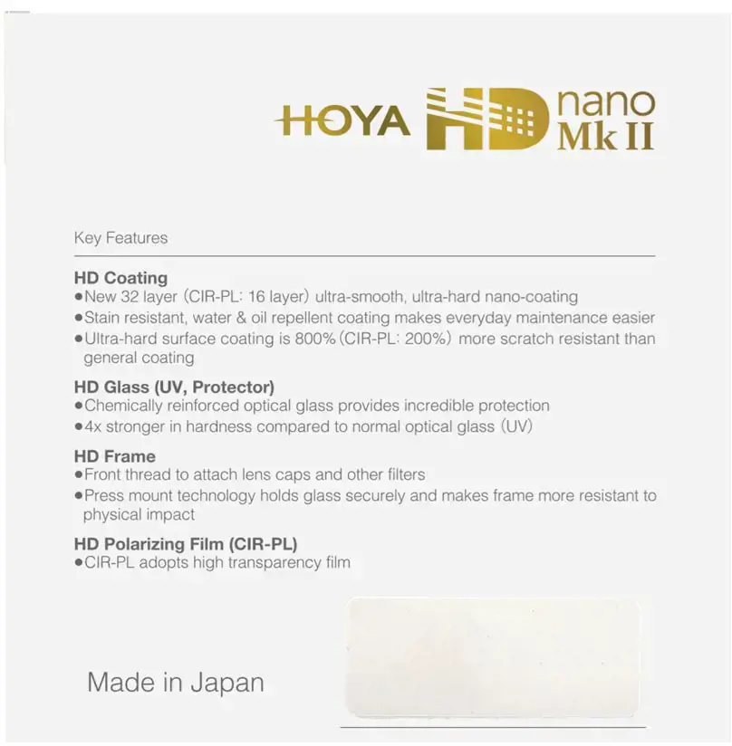"Hoya" filtras žiedinis poliarizatorius HD Nano Mk II 55 mm