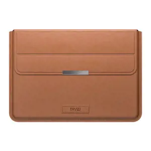 INVZI odinis dėklas / dangtelis su stovo funkcija, skirtas "MacBook Pro/Air 13"/14" (rudos spalvos)