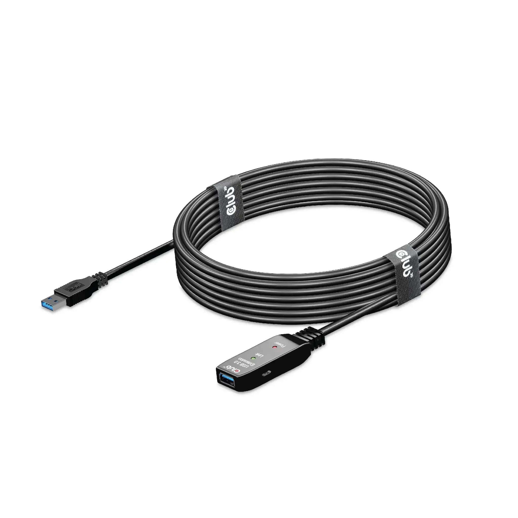 CLUB3D USB 3.2 Gen1 Active Repeater Cable 5m/ 16.4 ft M/F 28AWG, 5 m, USB A, USB A, USB 3.2 Gen 1 (3.1 Gen 1), Black