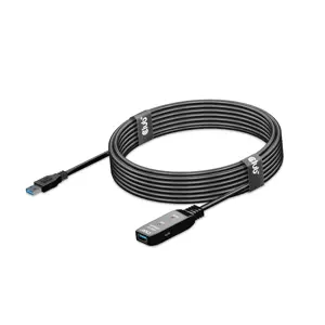 CLUB3D USB 3.2 Gen1 Active Repeater Cable 5m/ 16.4 ft M/F 28AWG, 5 m, USB A, USB A, USB 3.2 Gen 1 (3.1 Gen 1), Black
