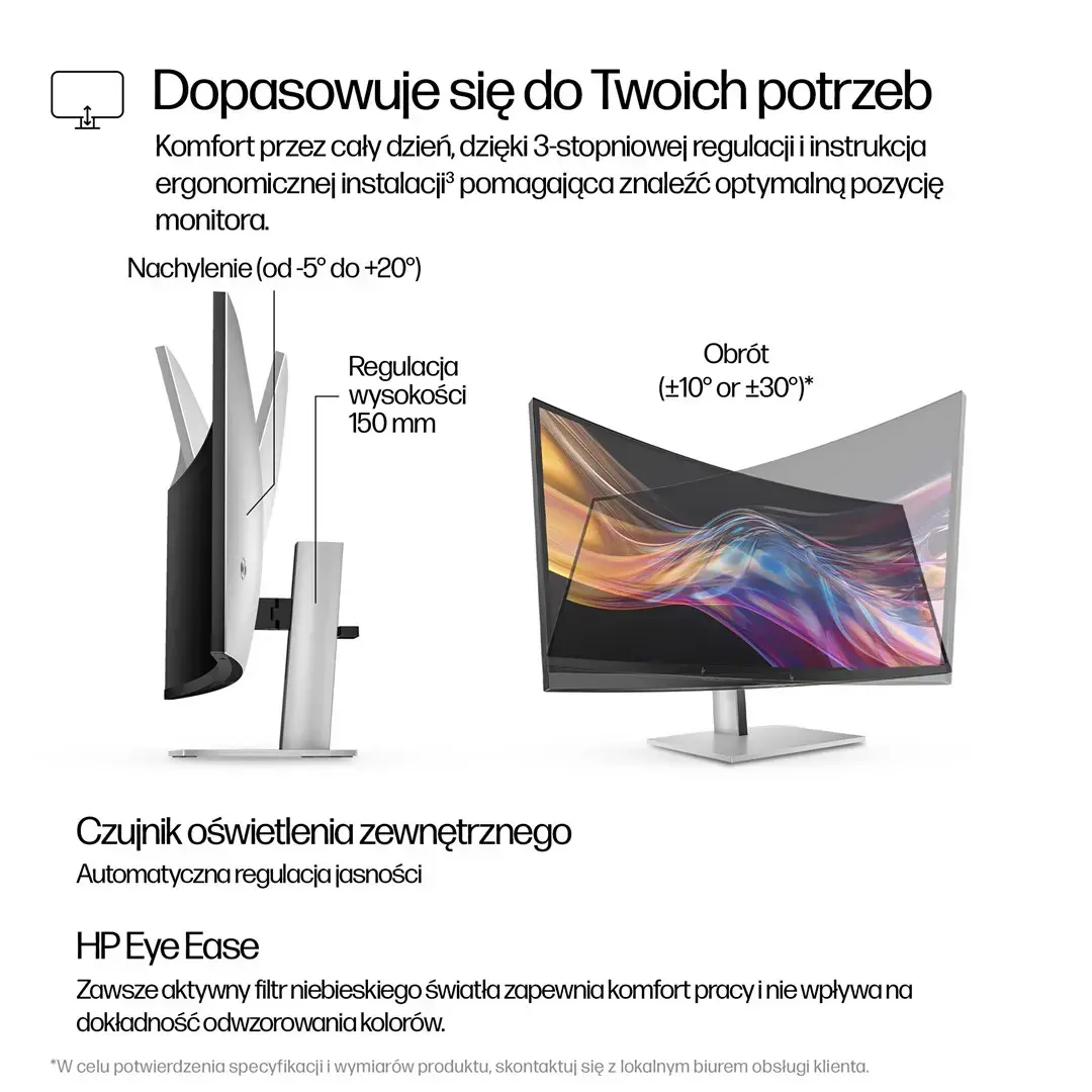 HP 738pu Series 7 Pro Curved TB4 Charging Monitor - 37.5" 3840x1600 WQHD+ 400-nit 60Hz AG, Curved, IPS Black HDR 400, USB-C(100W/65W/15W)/HDMI/ DP Daisy-Chain, 5x USB-A, speakers, RJ-45 LAN, height adjustable/tilt/swivel, 3 years (Z38c)