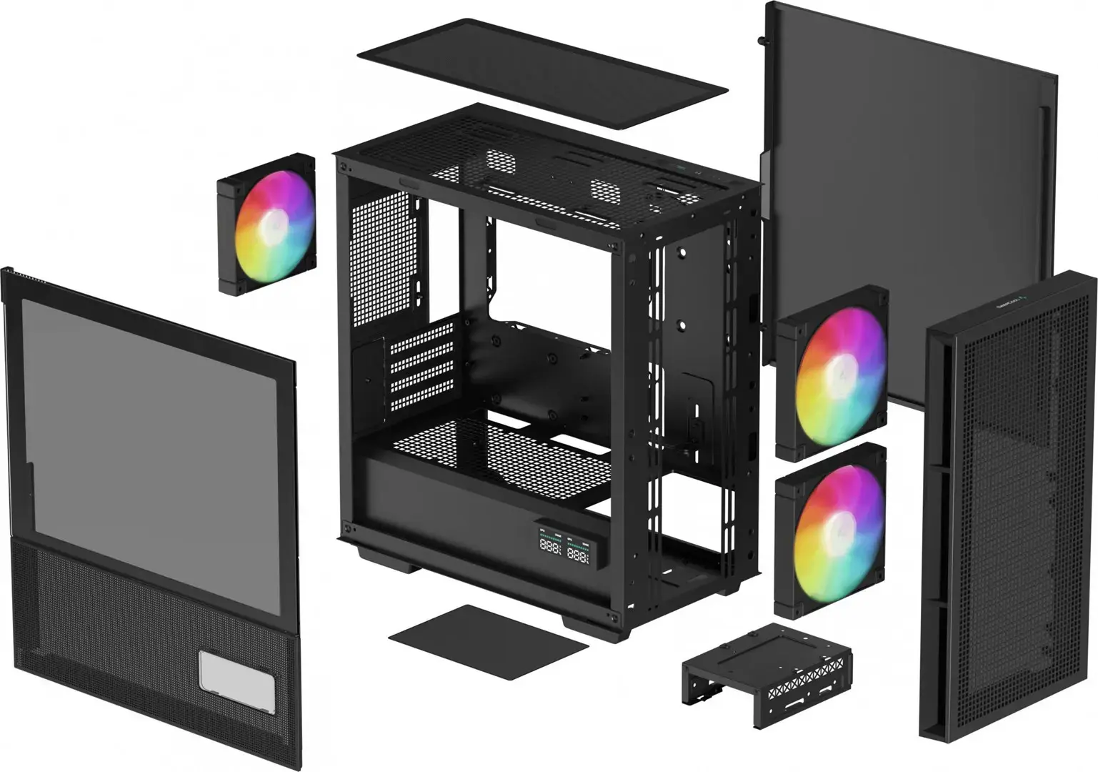 "Deepcool CH360 Digital MID TOWER CASE", juoda