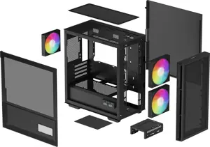 "Deepcool CH360 Digital MID TOWER CASE", juoda