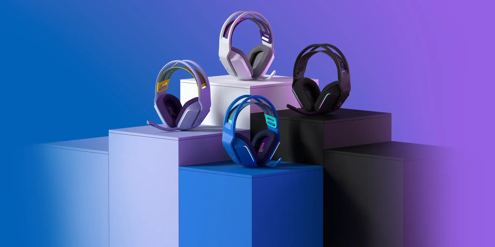 LOGITECH G733 LIGHTSPEED belaidės RGB žaidimų ausinės - BALTOS spalvos