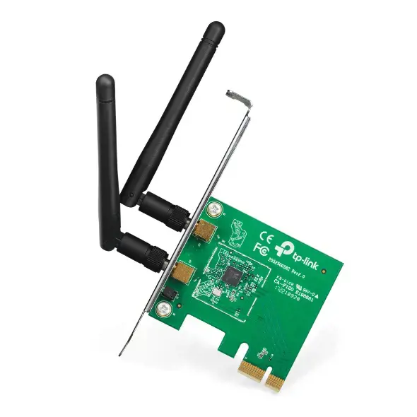 TP-LINK 300MBit/s WLAN-N PCI Express adapteris Atheros-Chipsatz 2T2R 2,4 GHz 802.11b/g/n 2 nuimamos antenos