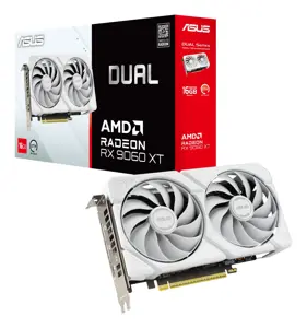 Graphics Card ASUS AMD Radeon RX 9060 XT 16 GB GDDR6 PCI Express 5.0 Active DUAL-RX9060XT-16G-WH