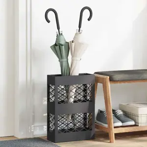 Juodas Skėtis Stovas - 28x12x41 cm, Plienas