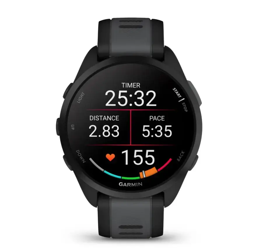 Garmin Forerunner 165 išmanieji laikrodžiai, juoda/šviesiai pilka
