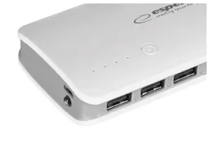 "PowerBank Esperanza Radium EMP106WE" (8000 mAh; microUSB, USB 2.0; baltos spalvos)