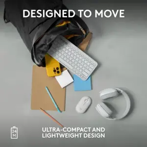 "Logitech Pebble 2 M350s", dvipusis, optinis, RF belaidis + "Bluetooth", 4000 DPI, baltas