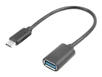 LANBERG AD-UC-UA-04 "Lanberg" adapteris USB TYPE-C(M) - USB Type-A (F) 15 cm juodas