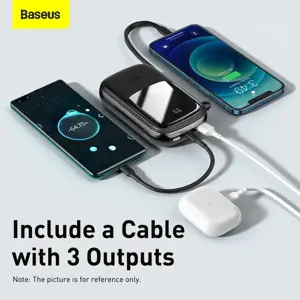 Maitinimo baterija "Baseus Qpow PRO" su laidu, 20000 mAh, 20 W (juoda)