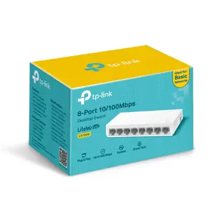 "TP-Link" 8 prievadų 10/100 Mbps stalinio kompiuterio tinklo komutatorius, nevaldomas, Fast Ethernet (10/100)