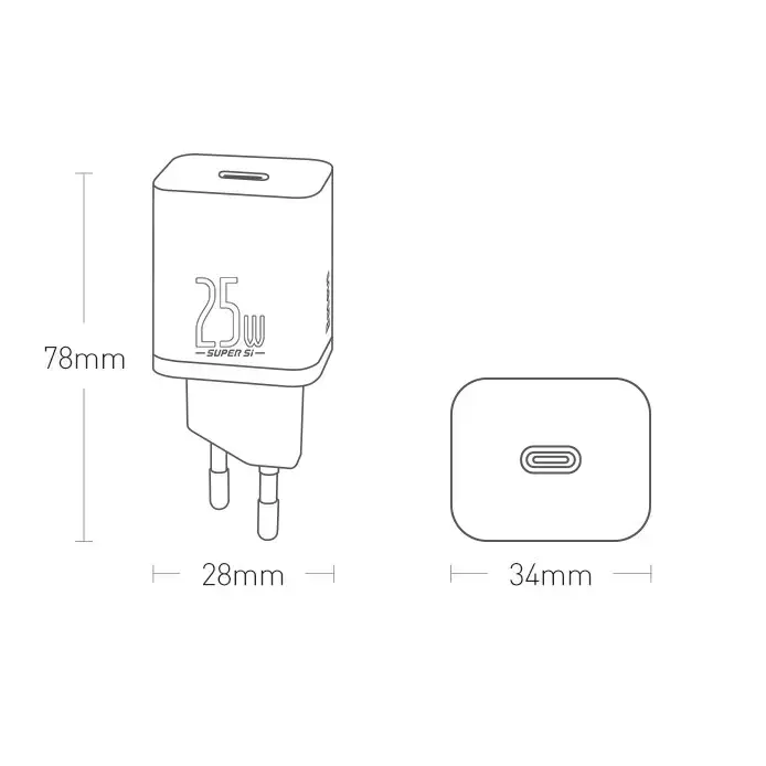 Ładowarka sieciowa Baseus Super Si Quick Charger 1C 25W (white)