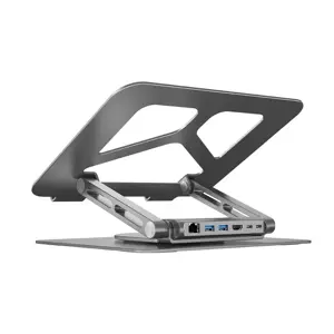"UNITEK" NEŠIOJAMOJO KOMPIUTERIO STOVAS SULANKSTOMAS + ŠAKOTUVAS USB-C HDMI 4K PD