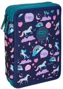 Forminis dviejų skyrių penalas su priedais CoolPack Jumper XL Happy Unicorn