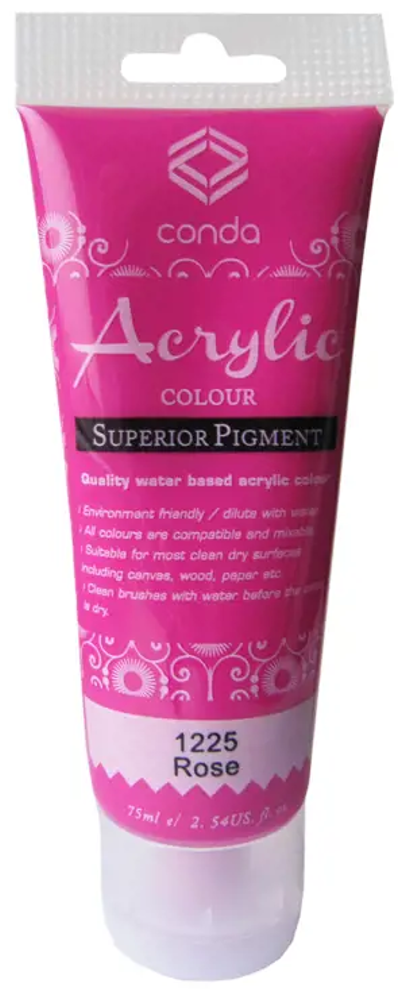 Akriliniai dažai 75 ml 1225, rausva