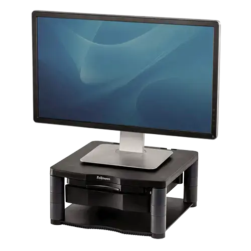 Fellowes Premium Monitor Riser Plus Graphite, Freestanding, 36 kg, 53.3 cm (21"), Height adjustment, Graphite