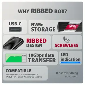 SSD ACC ENCLOSURE M.2 NVME/USB-C EEM2-SC AXAGON