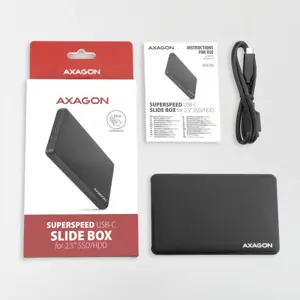 AXAGON EE25-SLC USB-C 3.2 Gen1 - SATA 6G 2,5" SLIDE dėžutė BLACK
