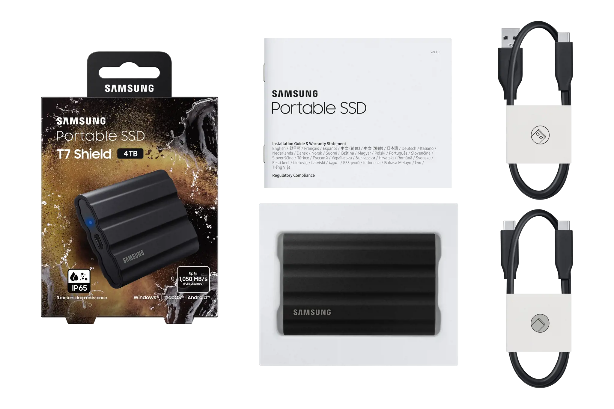 "Samsung" MU-PE4T0S, 4000 GB, C tipo USB, 3.2 Gen 2 (3.1 Gen 2), 1050 MB/s, apsauga nuo slaptažodžio, juoda