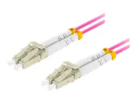 LANBERG fiber optic patchcord MM LC/UPC-LC/UPC duplex 2m LSZH om4 50/125 3.0mm violet