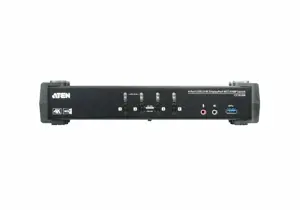 ATEN 4-Port USB 3.0 4K DisplayPort MST KVMP Switch, 4096 x 2160 pixels, 4K Ultra HD, 4.89 W, Black