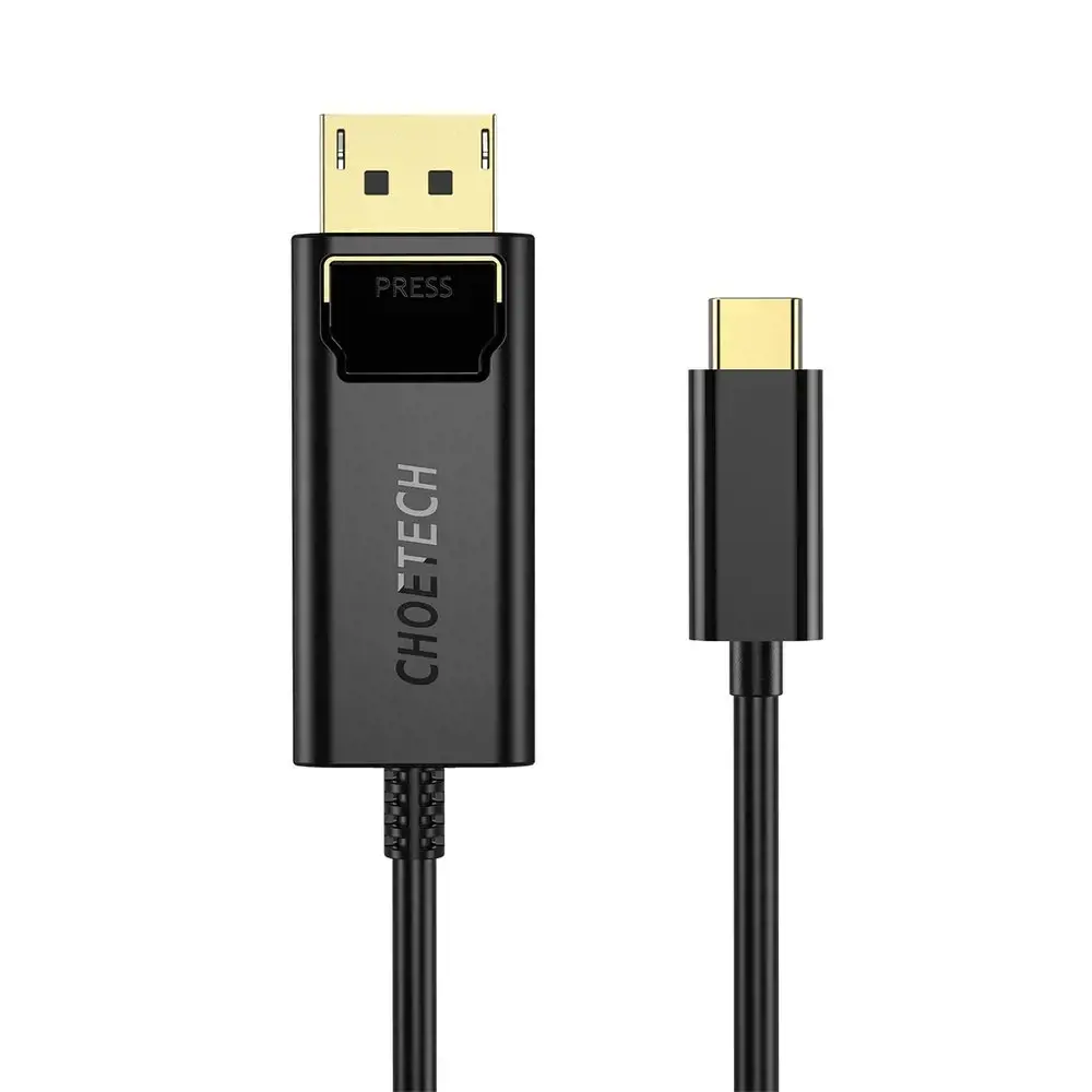 Choetech unidirectional USB Type C monitor video cable - Display Port 4K 1,8m black (XCP-1801BK)