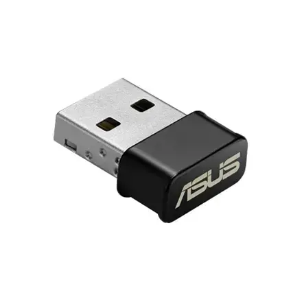 ASUS USB-AC53 Nano, belaidis, USB, WLAN, "Wi-Fi 5" (802.11ac), 867 Mbps, juodas, nerūdijantis plienas